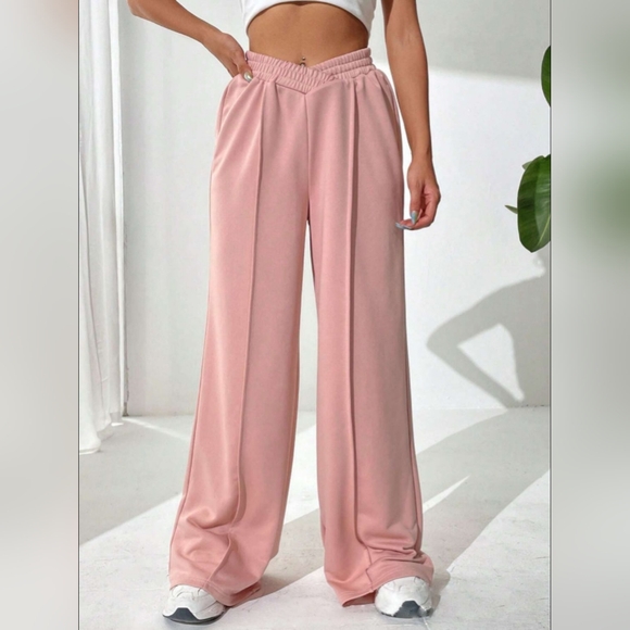 Elastic Waist Wide Leg Pants - Picture 1 of 8